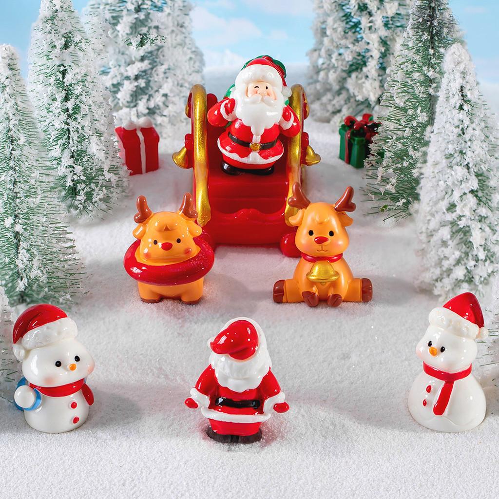 Adorable Miniature Resin Christmas Decorations Santa Claus And Snowman Crystal Ball Decor