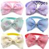 50/100pcs Pet Dog Cat Bow Ties Adjustable Collar Mesh Sequins Neckties for Small Dog Dog Grooming Accessories Pet Products