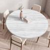 Wood Grain Round Tablecloth Fitted Table Cover with Elastic Edge Rustic Waterproof Table Protector