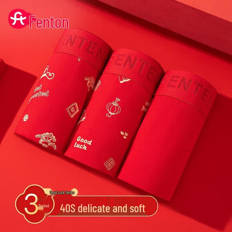 

Fenteng Мужские хлопковые антибактериальные боксеры-брифы, 3 шт. 3XL