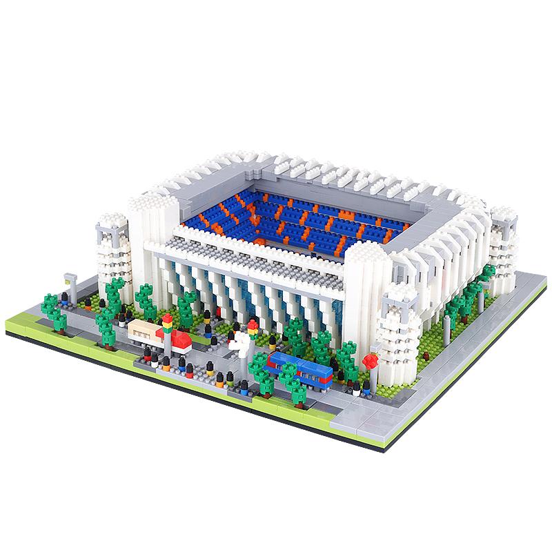 Barcelona Style Soccer Stadium Model Party Gifts Micro Mini Bricks Architecture Football Field Building Blocks Set Toys for Adul