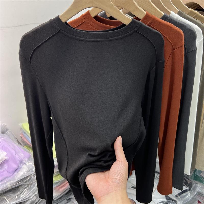 

Женский двусторонний флисовый топ с длинными рукавами - осень/зима 2024 г., теплый однотонный цвет, стиль вестерн