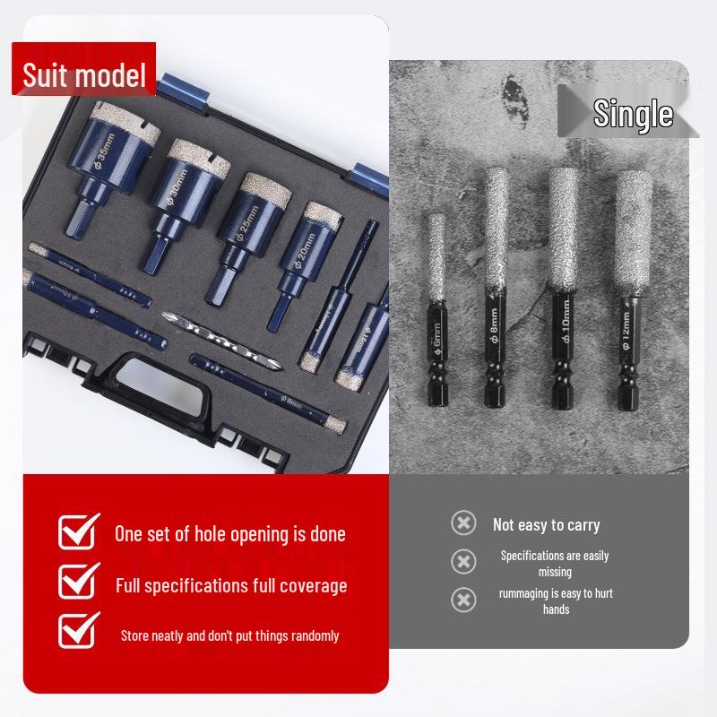 Tile Drilling Bits Set for Angle Grinders - Ceramic, Marble, Glass