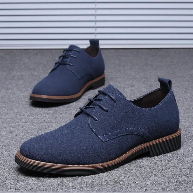 2025 New In Chaussure Homme Suede Leather Men Shoes Oxford Casual Classic Sneakers Comfortable Footwear Dress Large Size Flats
