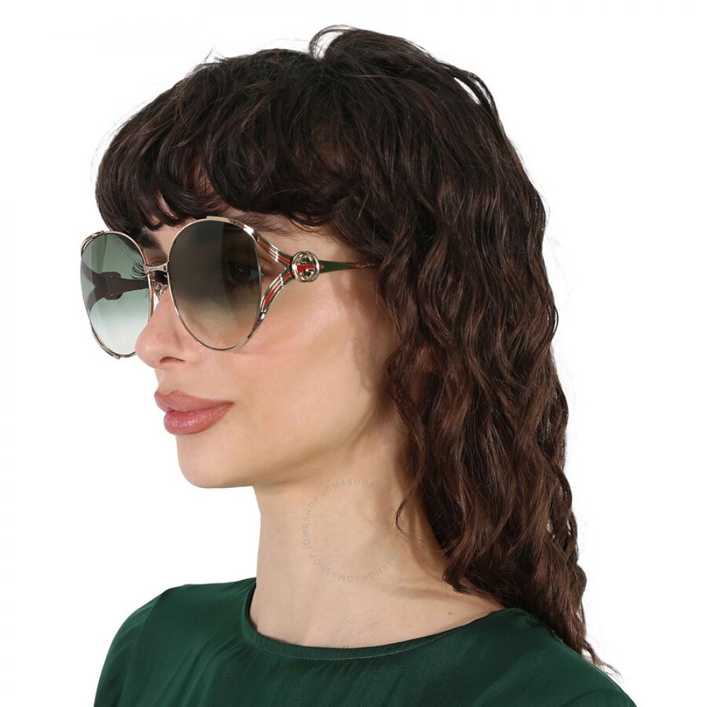 Gucci Grüne Gradient Sonnenbrille Gg0225s 003 63