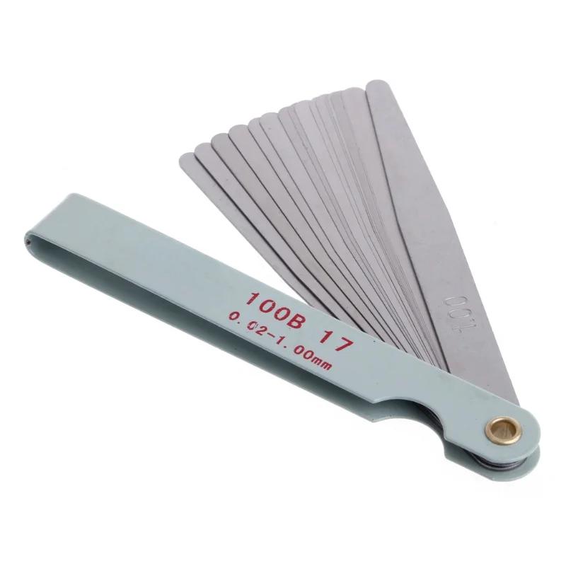 Professional 17 Blades Feeler Gauge Metric Gap Filler Feeler Gauge 0.02 To 1mm Gage Measurment Tool For Engine Valve Adjustment
