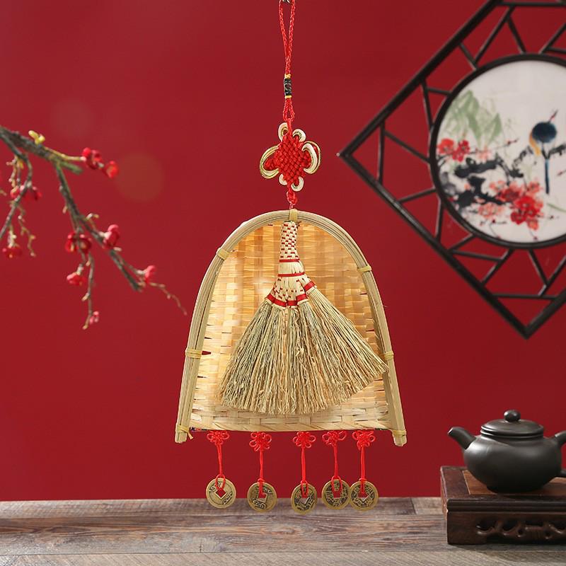 2026 Dragon Boat Festival Mugwort Fan Pendant & Indoor Sachet Bells for Door Handle and Decoration