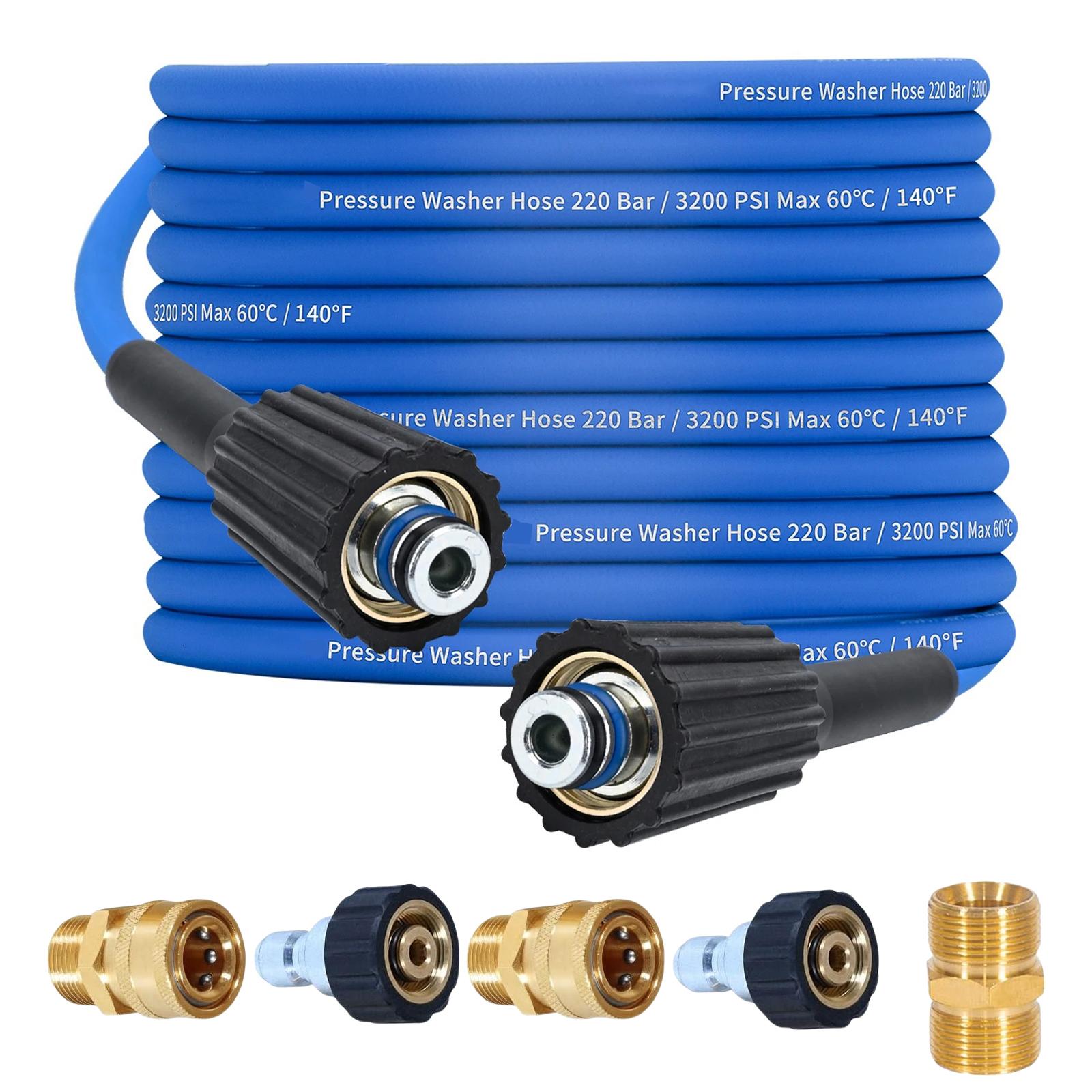 

Соединитель M22-14 мм на 3/8 быстроразъемное вращающееся соединение 3800PSI удлинитель шланга для мойки высокого давления машина для мойки труб 1M синий