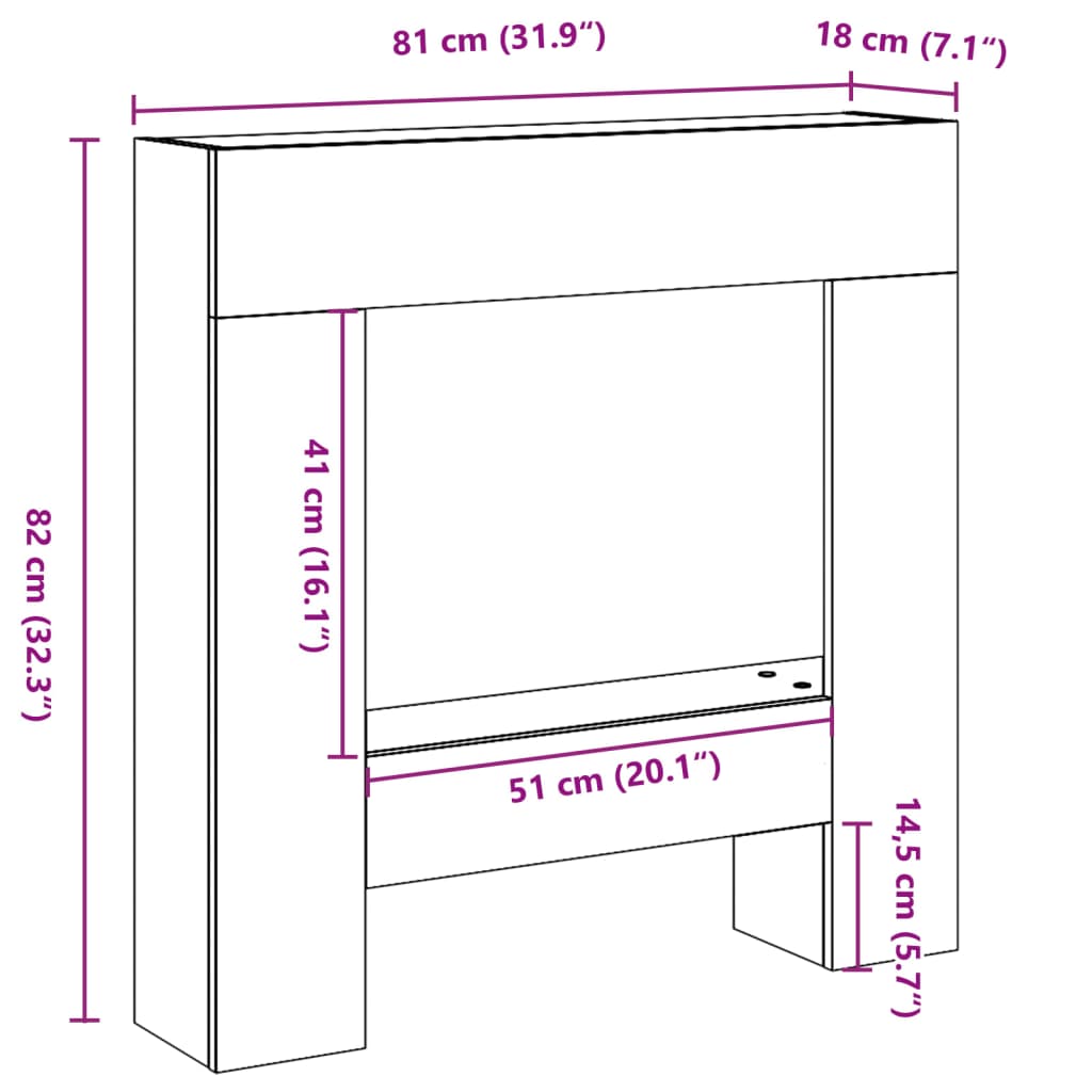 Fireplace Mantel Shelf Sonoma Oak Finish 81 x 18 x 82 cm Particleboard