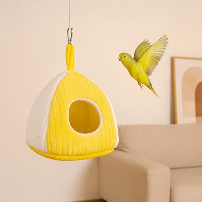 Thickened Warm Parrot Nest Fleece-lined Comfortable Bird House Soft Washable Bird Hanging Hammock for Parrots Finches Parakeet