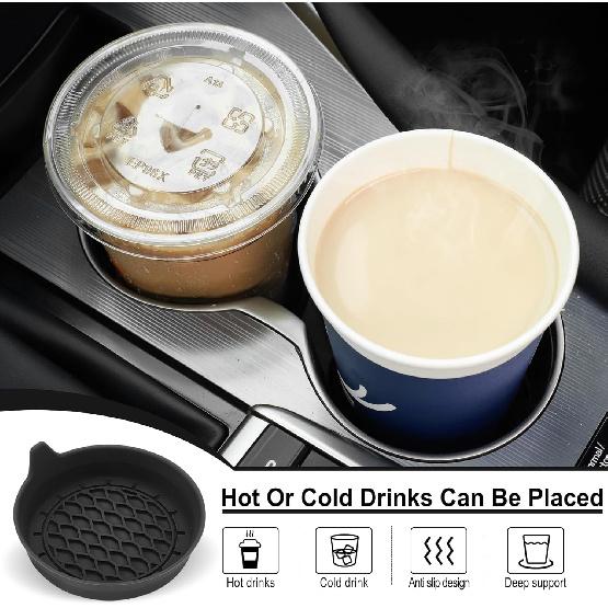 SINGARO Car Cup Holder Coaster,Silicone Cup Holder Insert,Universal Non-Slip Cup Holder,Car Accessories Interior Unisex 4 Black