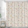 Whimsical Marine Life Shower Curtain - Ocean-Inspired Design with Starfish, Fish & Coral, Soft Tones,  Includes Hooks