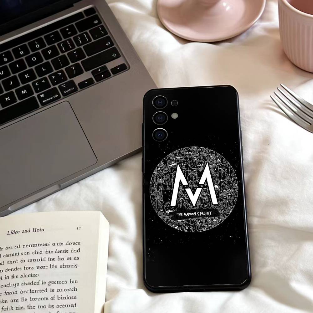 Band Maroon5 Phone Case For Samsung S25,24,23,22,30,21,10,9,Ultra,Plus,Lite,FE,4,5 G Soft Black Case