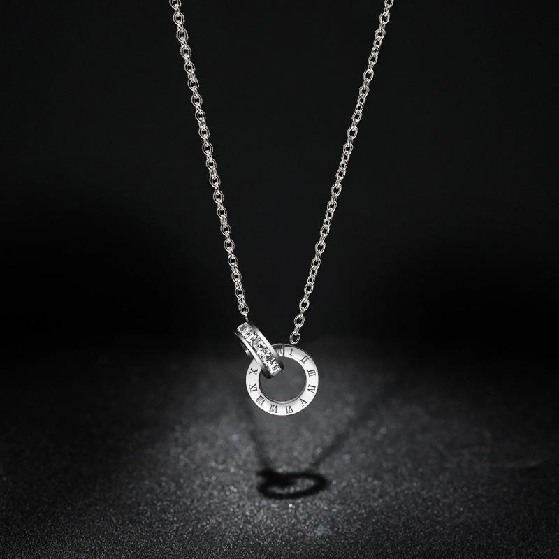 Elegant 18K Plated Titanium Steel Cross Necklace for Women - Light Luxury Clavicle Chain That Resists Fading
