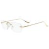 Gold x Clear Fashion Glasses Stylish Eyeglasses for Men and Women Clear UV Popular [Berkuto] - Non-prescription, Stylish, - Square, Wellington,