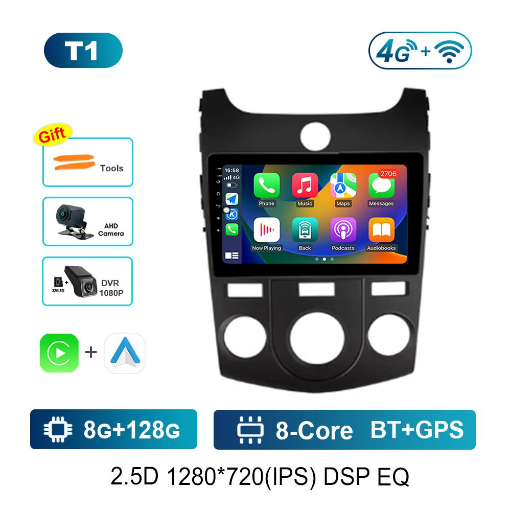 Android System 9 '' for KIA Cerato 2008 - 2014 Car Radio Multimedia Player Navi GPS WiFi IPS Screen 4G Head Unit Cooling Fan
