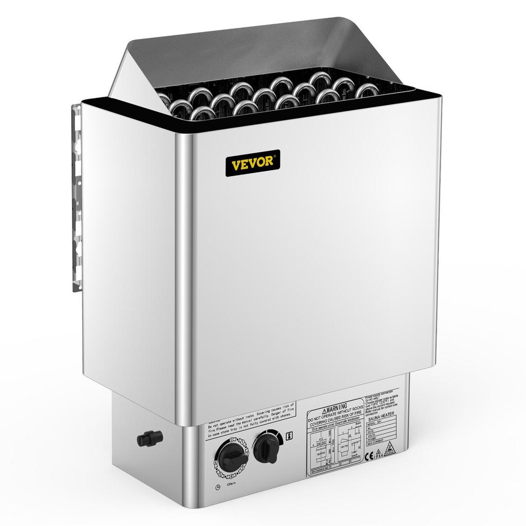 9KW Saunasteinofen 380V-415V Nass&Trocken Elektrischer Saunaofen mit integrierter Steuereinheit Edelstahl Saunasteinofen