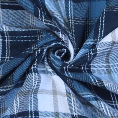 Unstitched Cotton Peach Finish Checkered Plaid Blue & White Fabric