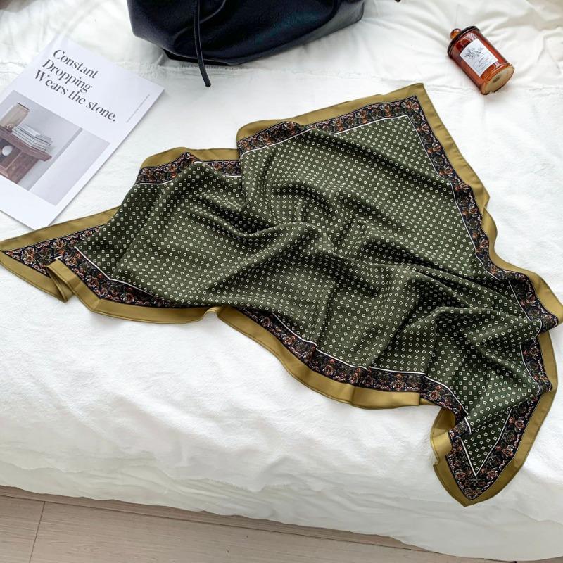 Cashew flower silk scarf new trend bag headscarf headband neck protector scarf scarf small shawl triangle scarf fart curtain