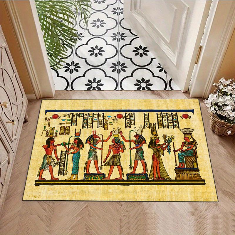Ancient Egyptian-themed rug, suitable for living room, bedroom, game room, computer room and home décor.