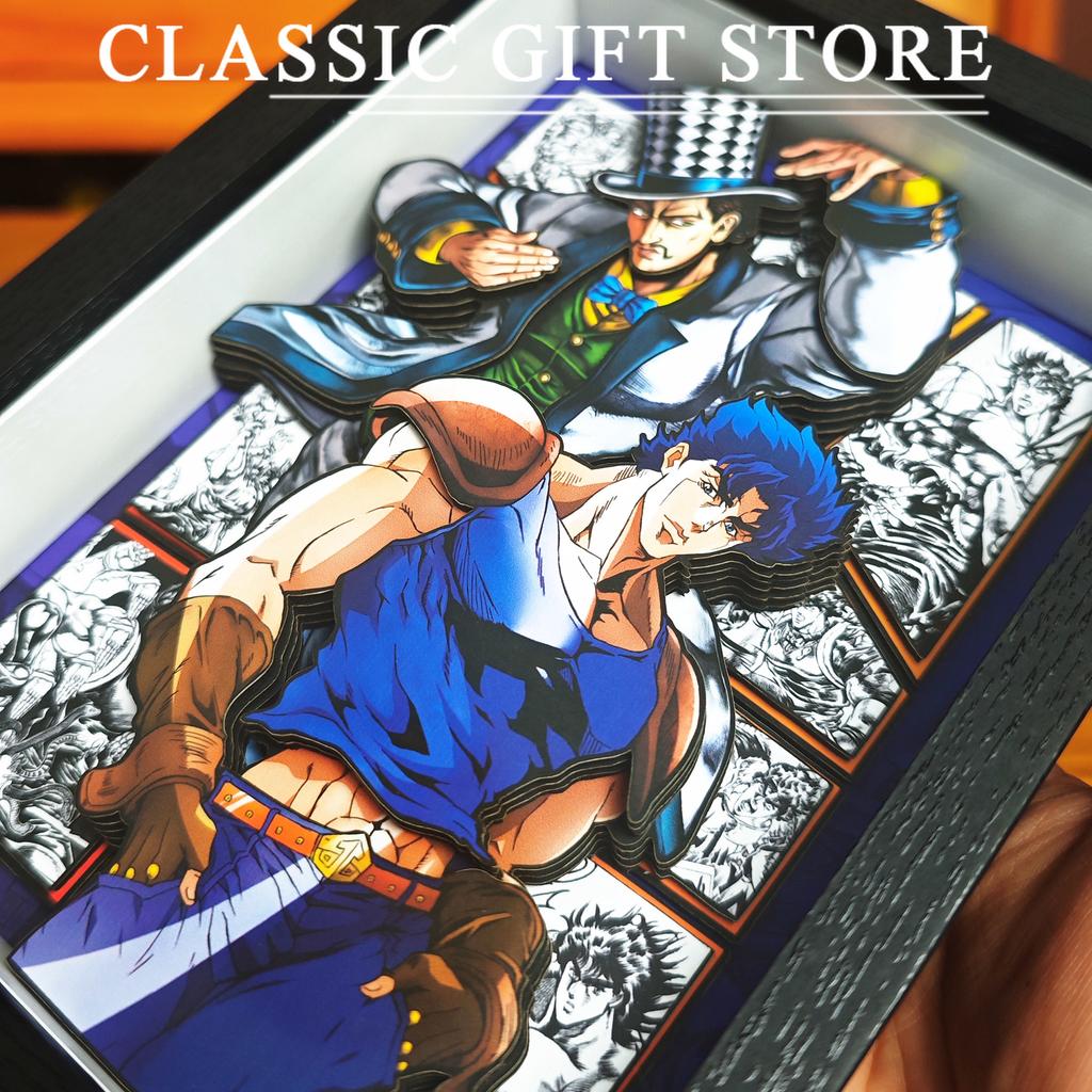 Classic Anime JoJo's Bizarre Adventure 3D Decorative Painting Cartoon Figure Handmade Decorative Picture Frame DesktopDecoration
