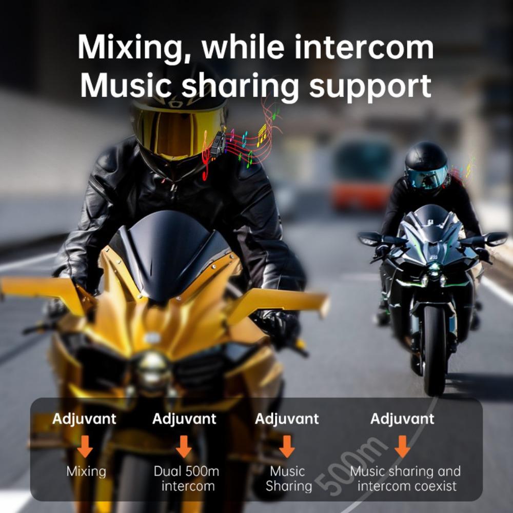Q68-Max Helmet Bluetooth Headset with IP56 Waterproof, TFT Display, 16H Battery Life, 500m Intercom for Motorcycle Riders