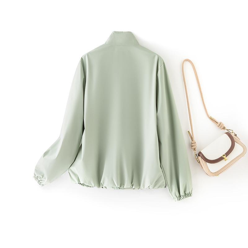 2025 Aurora Wind Casual Women's Petite Versatile Windbreaker Jacket - Spring/Autumn Solid Colors