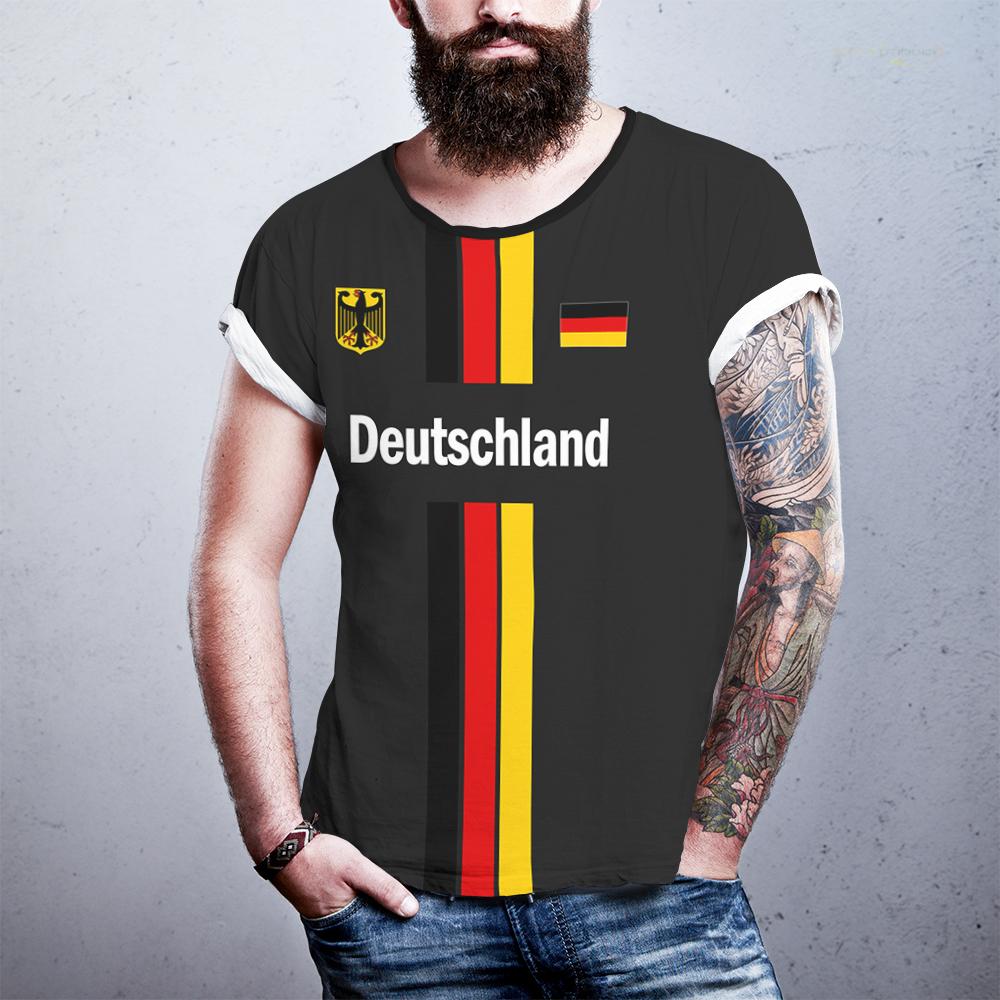 Nowa Niemcy Piłka Nożna Koszulka Letnia Sportowa Oddychająca Szybkoschnąca Męska T-shirt Mapa Niemiec Flaga Dziecięce Koszulki z Krótkim Rękawem Prezent