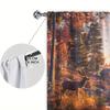 Artistic Panels Autumn Forest Deer Pattern Window Curtains Half Suitable Home Decorative Curtain With Blackout Polyester