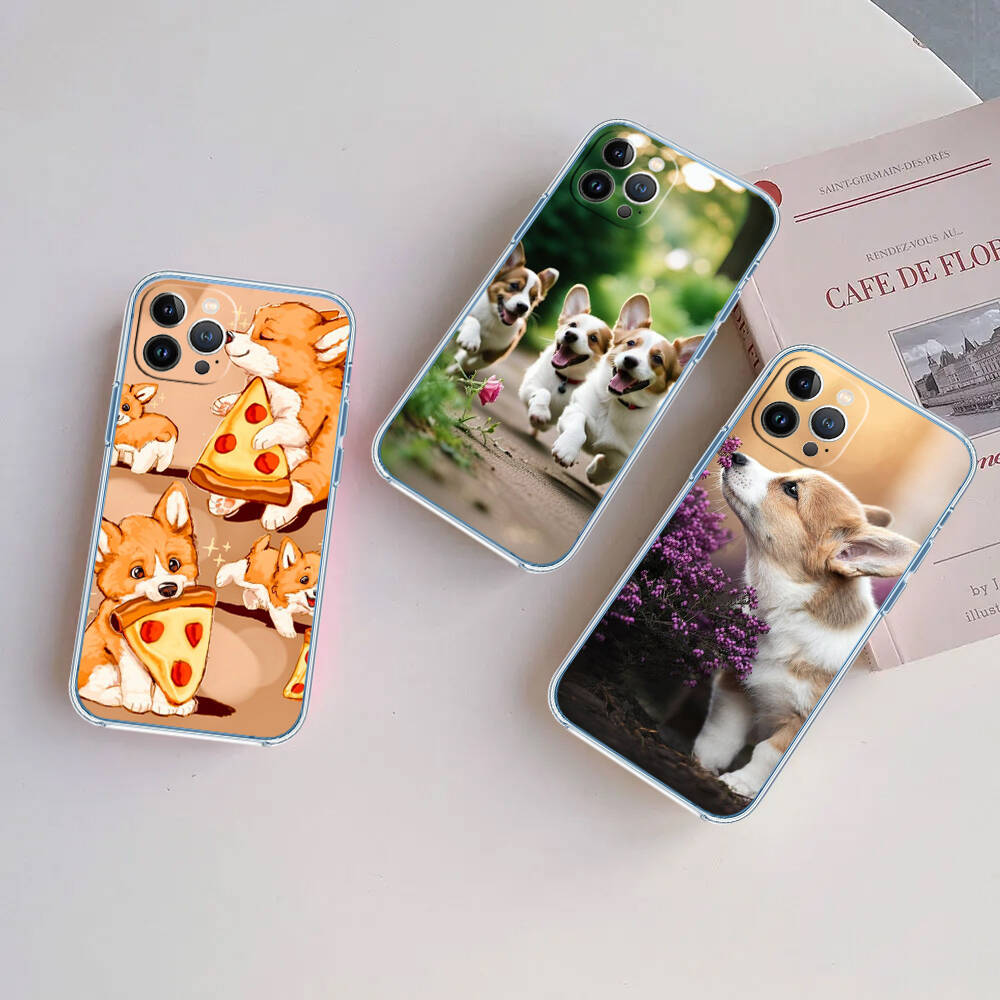 Cute Corgi dog Case for Motorola G10 G20 G04 E30 E40 E22 E20 E13 E15 G22 G23 G05 G75 G35 G55 E22S E7 G6 G7 G8 G9 Plus Power Play