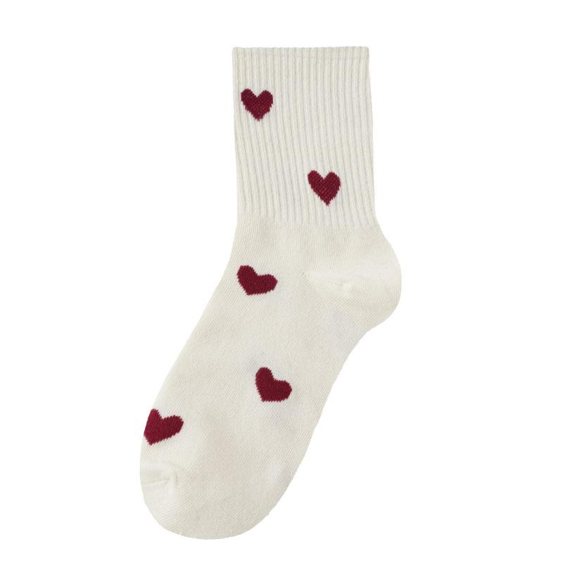 ALLTOOALL Woman Socks Spring Autumn Warm Middle Tube Breathable Casual Sock Cute Heart Female Fashion Funny Gift Socks