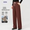 Luomeng Women's Cashmere Blend High-Waist Straight Leg Casual Pants