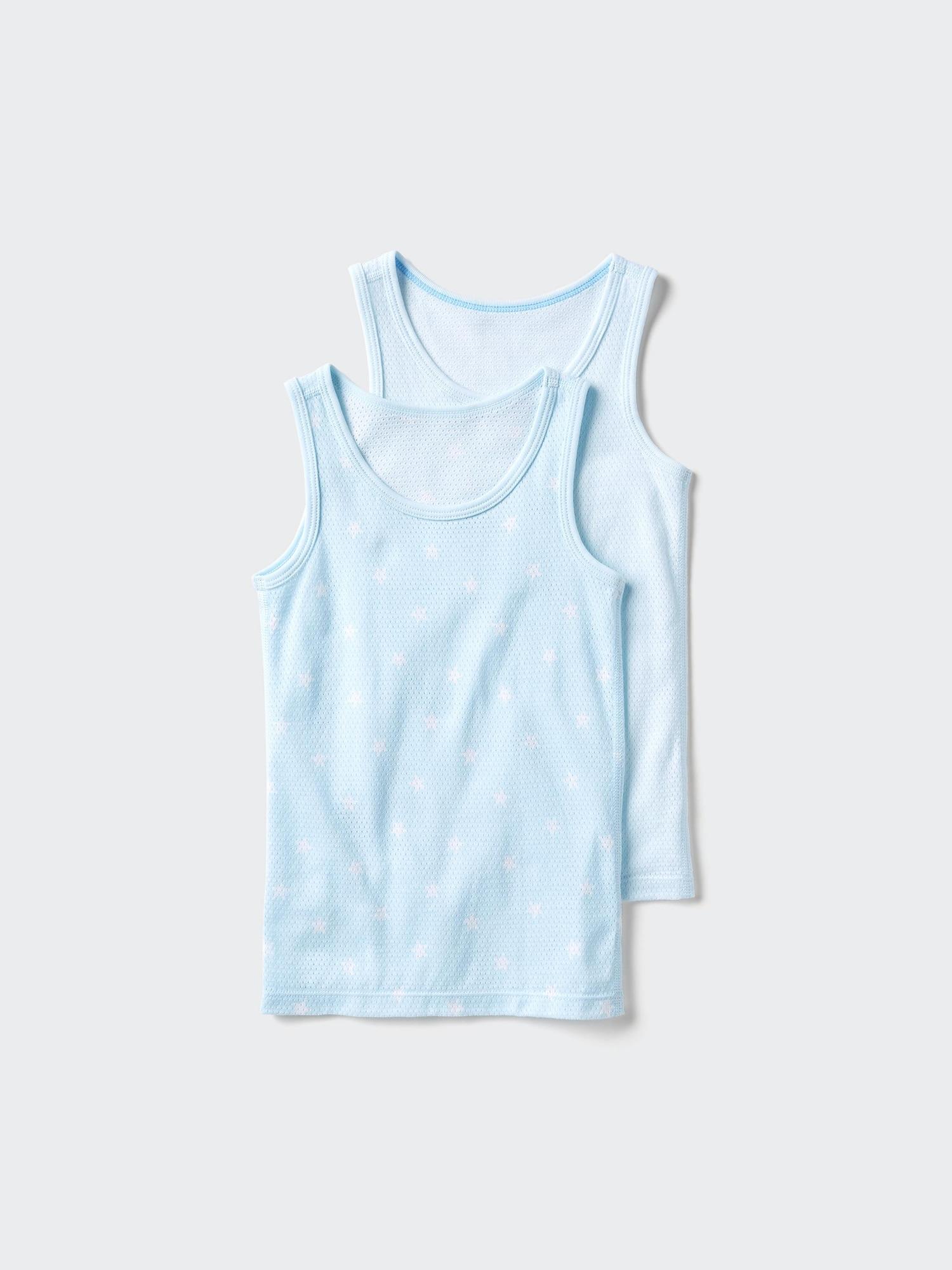 Uniqlo Япония Хлопковая сетчатая майка, 2 шт. 61 BLUE/80 (18 months)