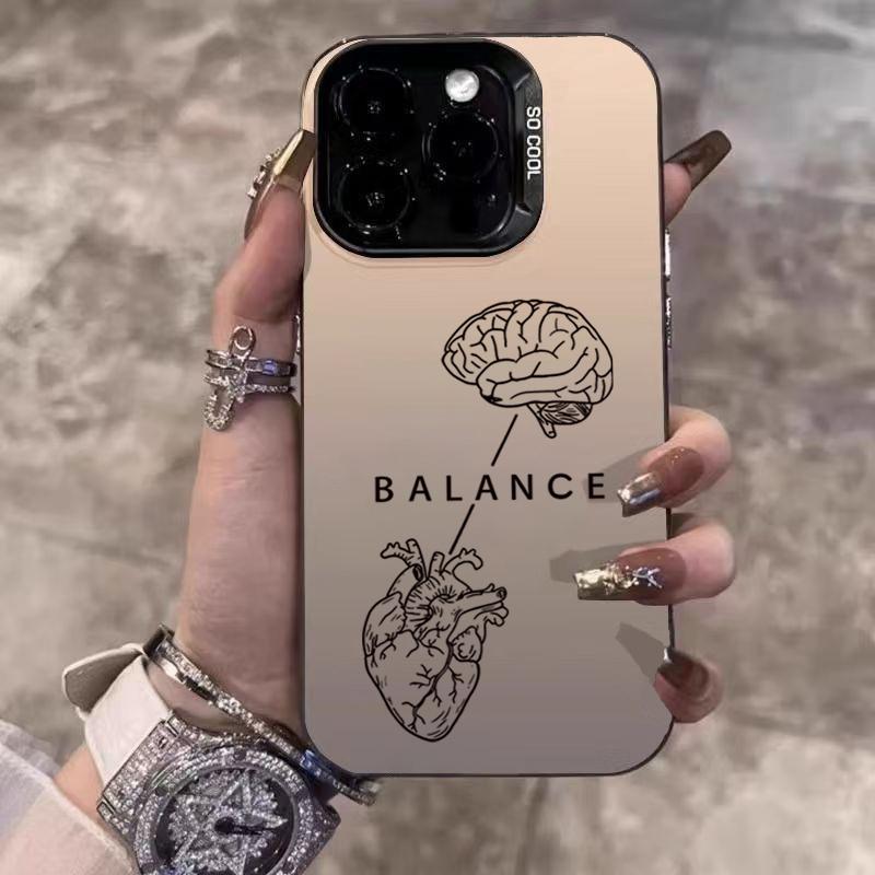 

Heart Shaped Brain Electroplate Silver Phone Case For Xiaomi Redmi Note 14 13 12 11 10 Pro Plus 12S 11S Redmi 15C 14C 13 Cover Redmi Note 14 Pro 4G