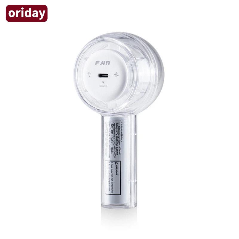 2026 Transparent Handheld Mini Turbo Fan with Colorful Lights 66*52*135 mm прозрачный