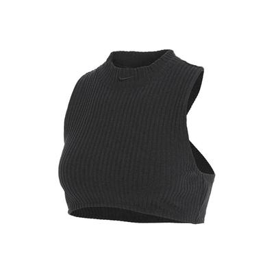 Mock Neck Ribbed Crop Top FN3678-010
