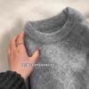 Premium Gray Soft Waxy Raccoon Fleece Pullover Sweater Women's Lazy Wind Slack and Thin Knitted Top Autumn and Winter