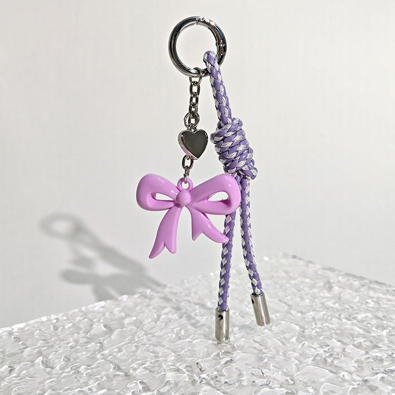 Creative Bow, Heart-Shaped Woven Rope, Bag Decoration Pendant, Keychain Accessory