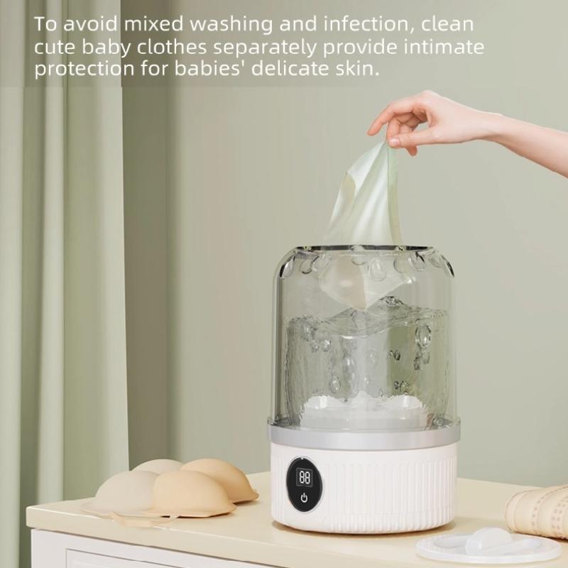 Mini Pralka ze Sterylizacją Niebieskim Światłem do Bielizny i Skarpet, Bezprzewodowa W Pełni Automatyczna Ładowana Pralka Kubek