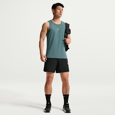 Men's Nike Dri Fit Tank Tops Men's Mineral Slate/Green Base Color Crew Neck Moderate Other