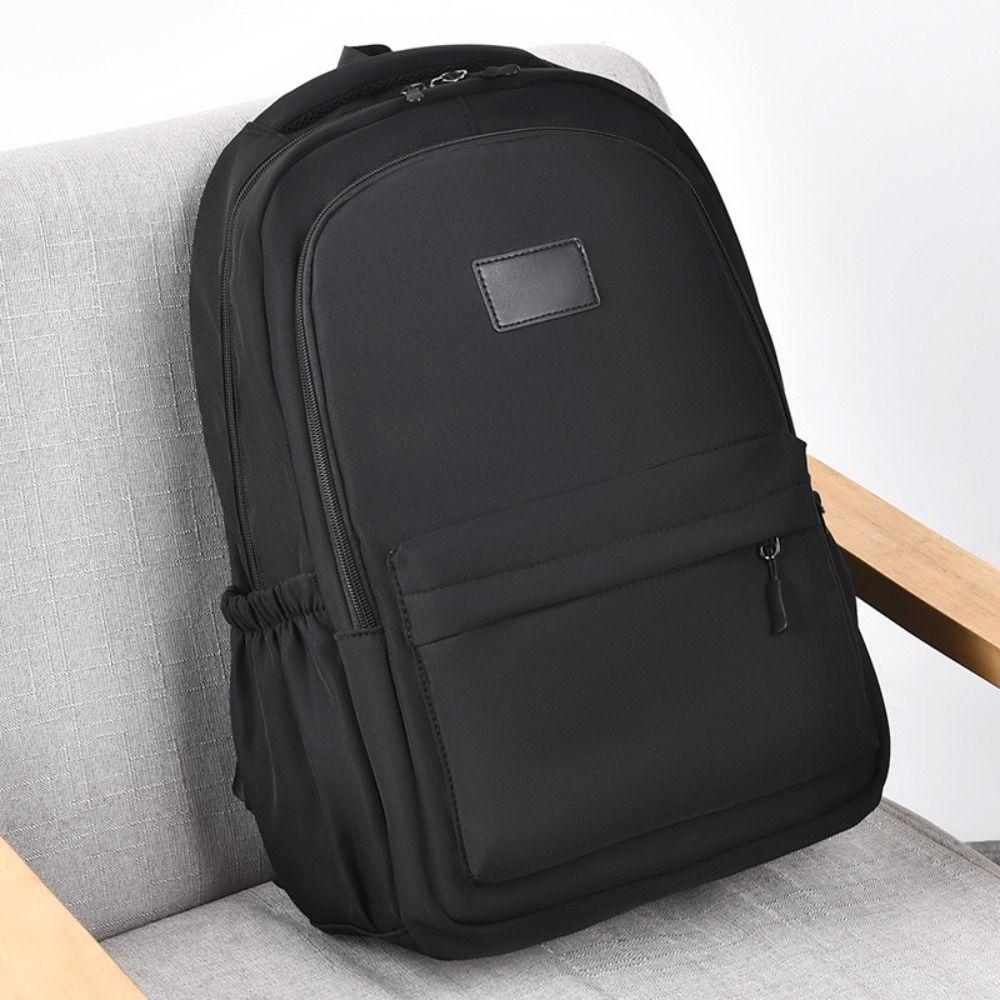 Solid Color Large Capacity Backpack zipper College Backpack Laptop School Bag  Men Women