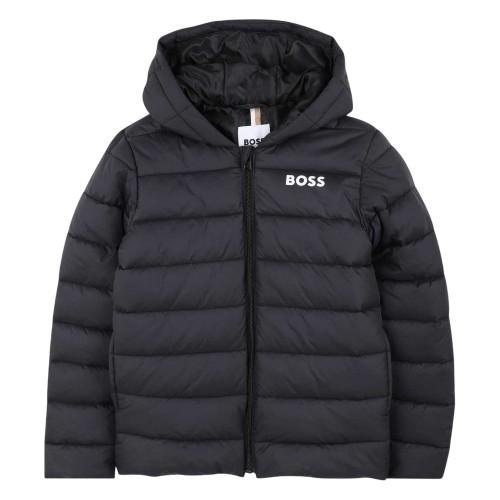 Boss Childrens/Kids Horizontal Stripe Hooded Regular Puffer Jacket