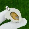 Natural Polka Dot Agate Gemstone Pendant Yellow 925 Sterling Silver Jewelry