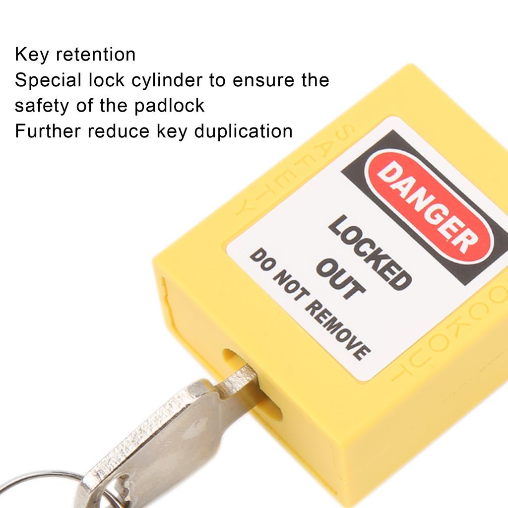 5 Sets 38mm Lockout Lock Insulation LOTO Nylon PA Steel for Nuclear Energy Logistics Transport