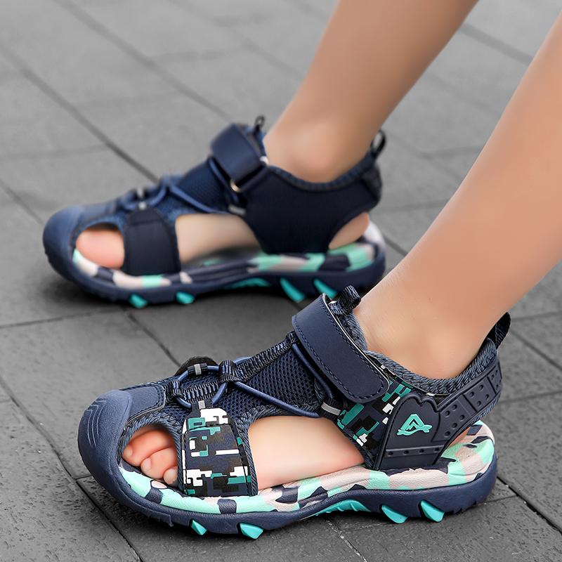 28-39 Kinder Sommer Plus Size Leichte und Modische Klettverschluss-Sandalen Strandschuhe Grundschulsandalen