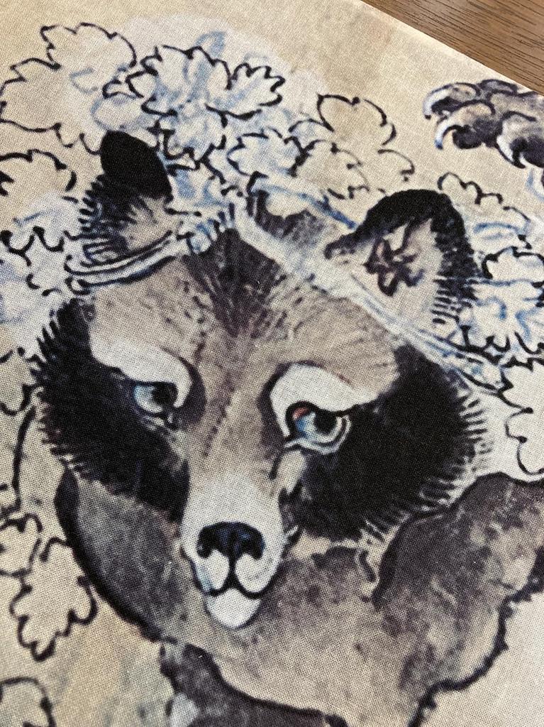 hand towel from all over the featuring Nekomata and Tanuki by Kyosai Choju Jinbutsu Giga and Haughty Ukiyo-e world, Kawanabe, (Choju Giga),