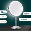 8" Double-Sided LED Lighted Makeup Mirror with Adjustable Height and Magnification