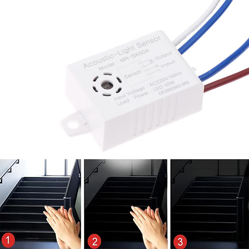 Zvukový spínač s hlasovým senzorem Modul LED Akustooptické ovládání Indukční spínač Automatický senzor detekce hlasového ovládání