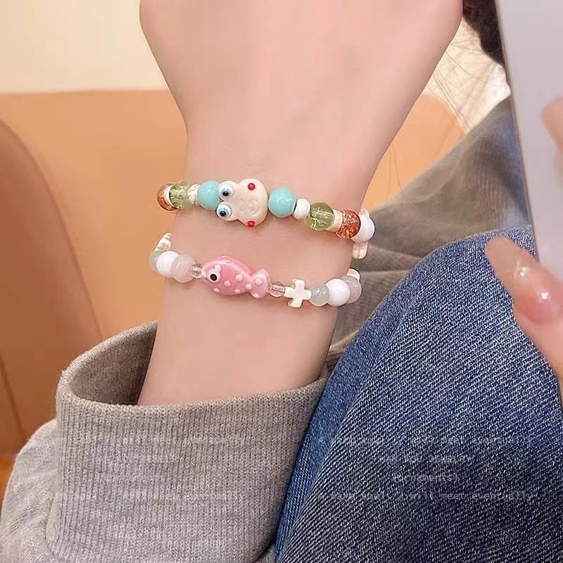 Ceramic Frog Unique Beaded Bracelet Sweet Summer Style Ideal For Travel Friendship And