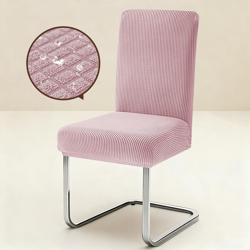 1PC Stretch Dining Chair Covers High Back Waterproof Textured Jacquard Fabric Parsons Chair Slipcover Thick Chair Protector